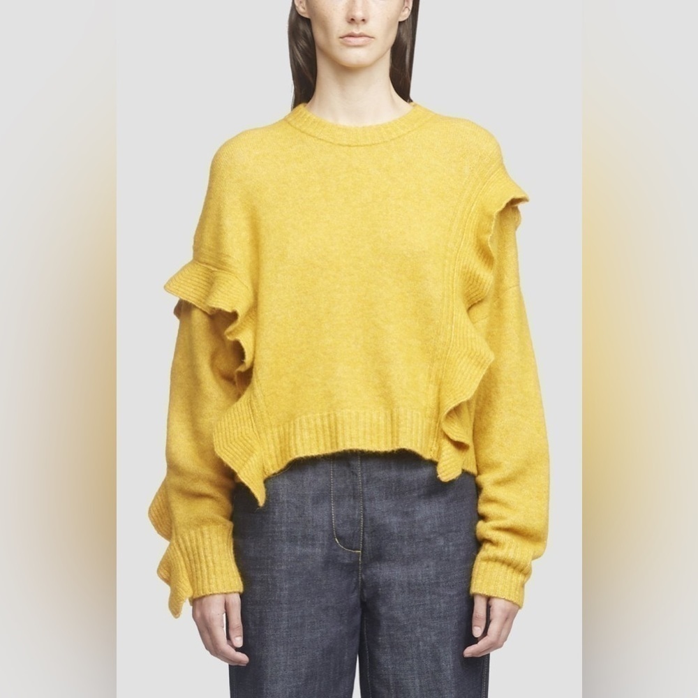 3.1 Phillip Lim Yellow Ruffle Detail Alpaca Wool Blend Sweater